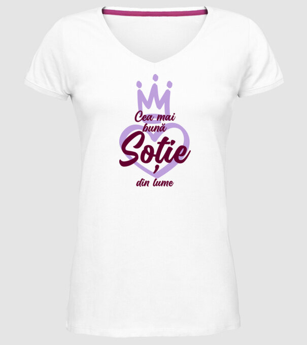 Cea mai bună soție din lume model alb pe tricou
