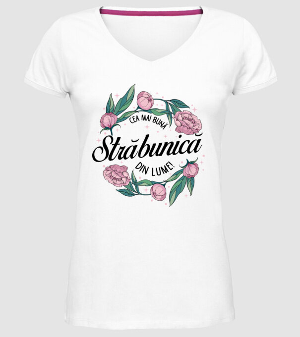 Cea mai bună străbunică din lume! model alb pe tricou