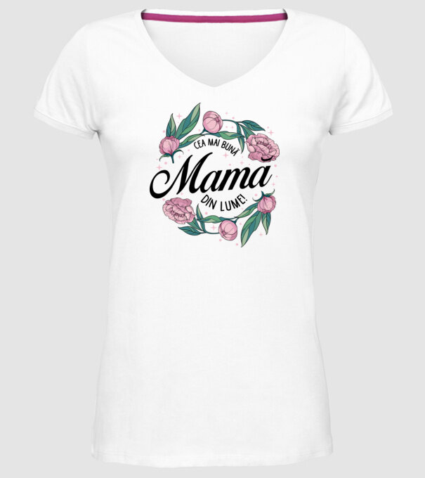 Cea mai bună mamă din lume model alb pe tricou