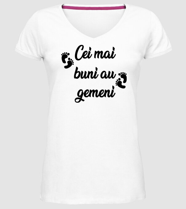 Cei mai buni au gemeni model alb pe tricou
