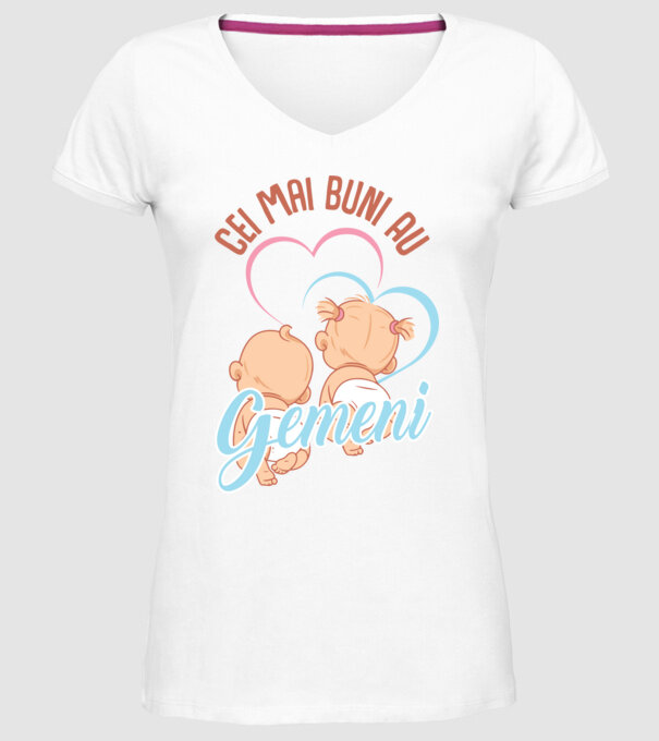 Cei mai buni au gemeni model alb pe tricou