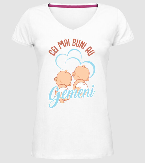 Cei mai buni au gemeni model alb pe tricou