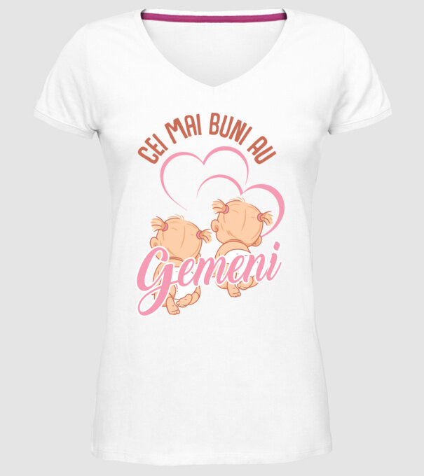 Cei mai buni au gemeni model alb pe tricou