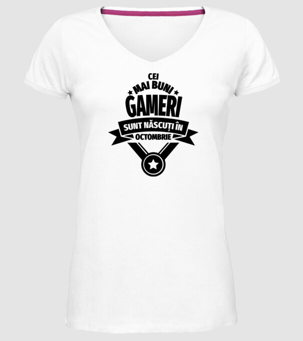 Cei mai buni gameri sunt născuți în octombrie model alb pe tricou