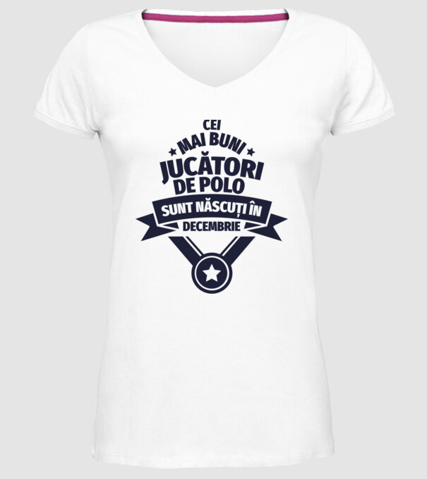 Cei mai buni jucători de polo sunt născuți în Decembrie model alb pe tricou