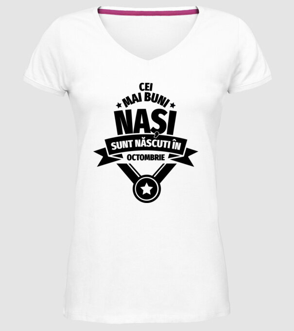 Cei mai buni nași sunt născuți în octombrie. model alb pe tricou