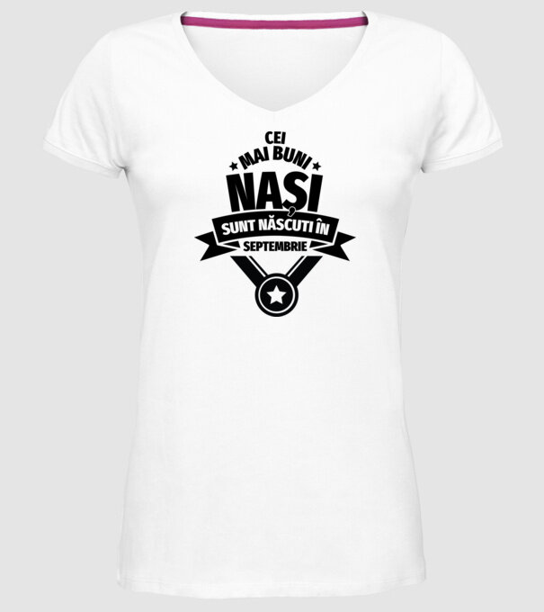 Cei mai buni nași sunt născuți în septembrie. model alb pe tricou