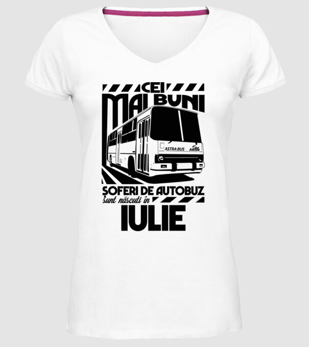 Cei mai buni șoferi de autobuz sunt născuți în Iulie model alb pe tricou