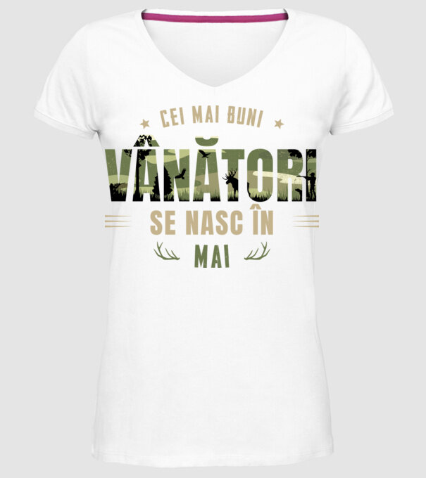 Cei mai buni vânători se nasc în mai model alb pe tricou