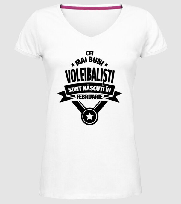 Cei mai buni voleibaliști sunt născuți în Februarie model alb pe tricou