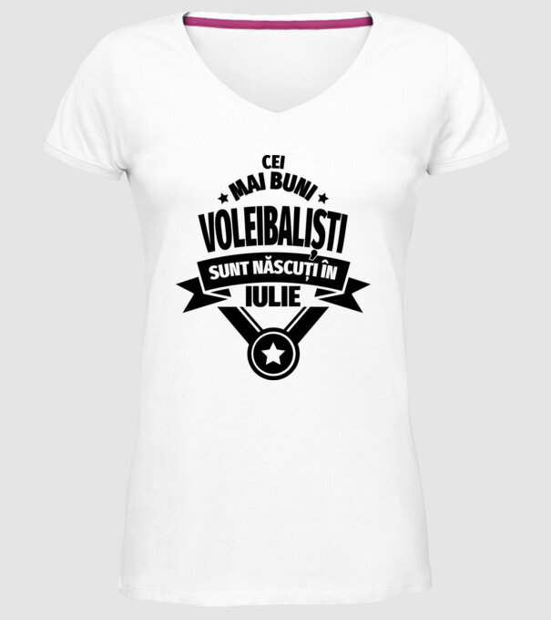 Cei mai buni voleibaliști sunt născuți în Iulie model alb pe tricou