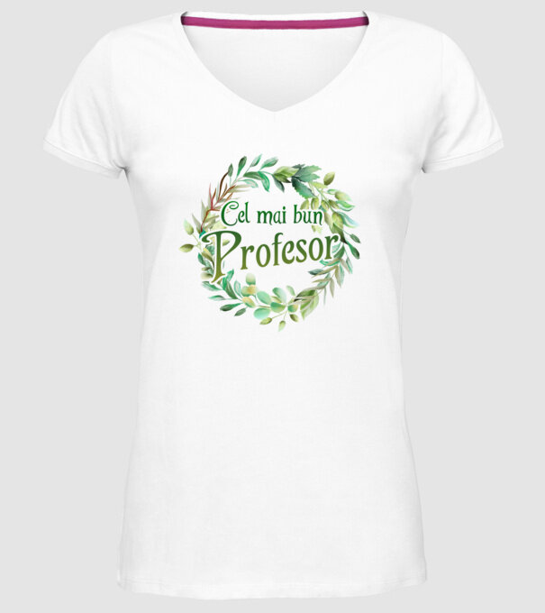 Cel mai bun profesor model alb pe tricou