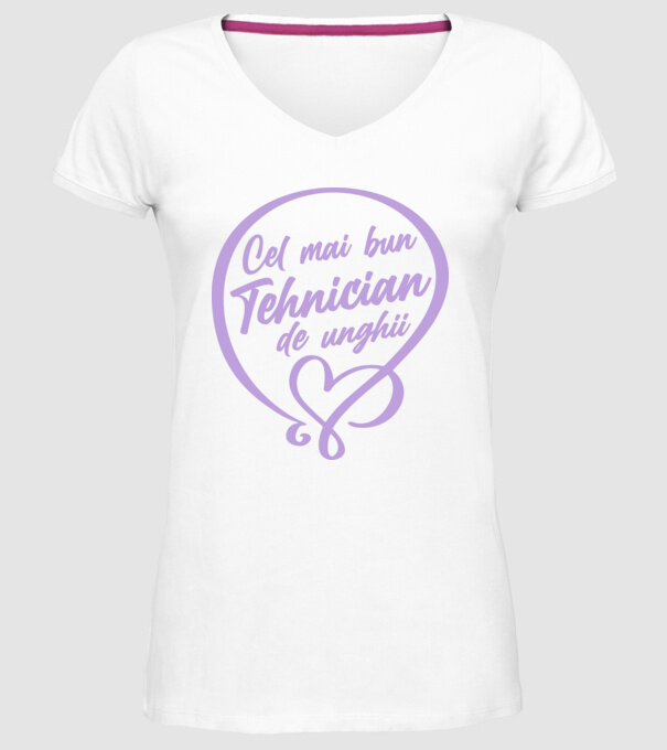 Cel mai bun tehnician de unghii model alb pe tricou