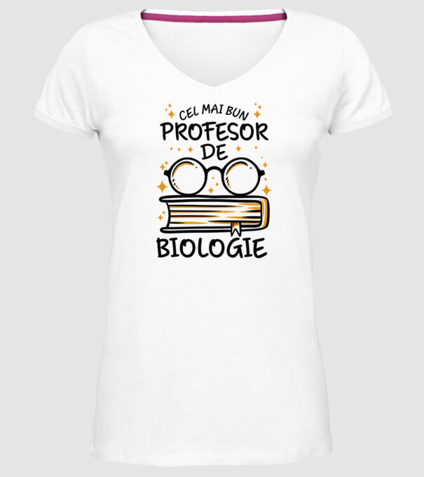 Cel mai profesor biologie model alb pe tricou