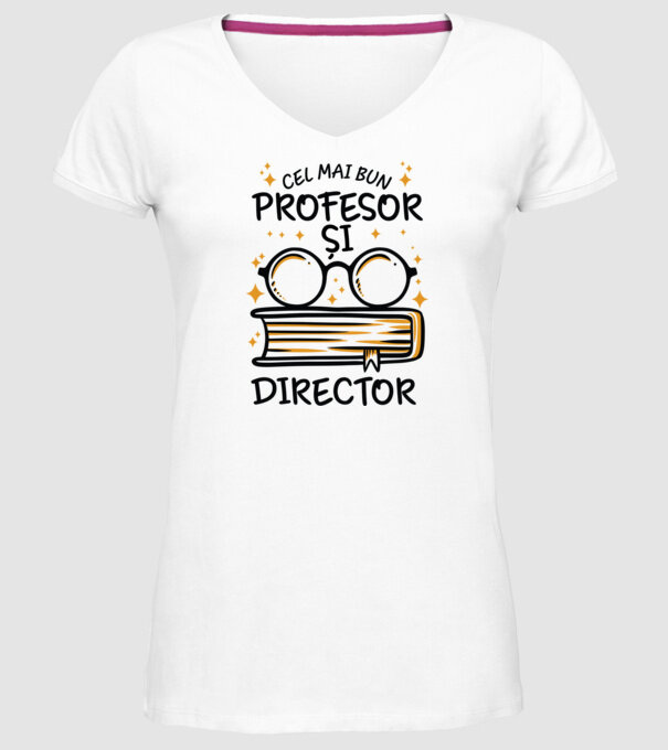 Cel mai profesor director model alb pe tricou