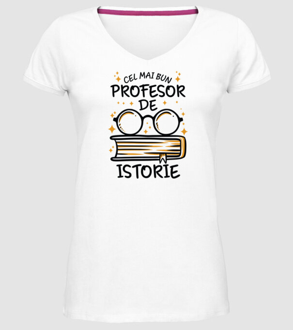 Cel mai profesor istorie model alb pe tricou