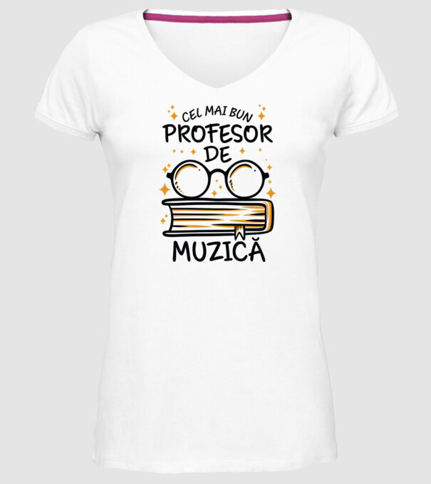Cel mai profesor muzică model alb pe tricou