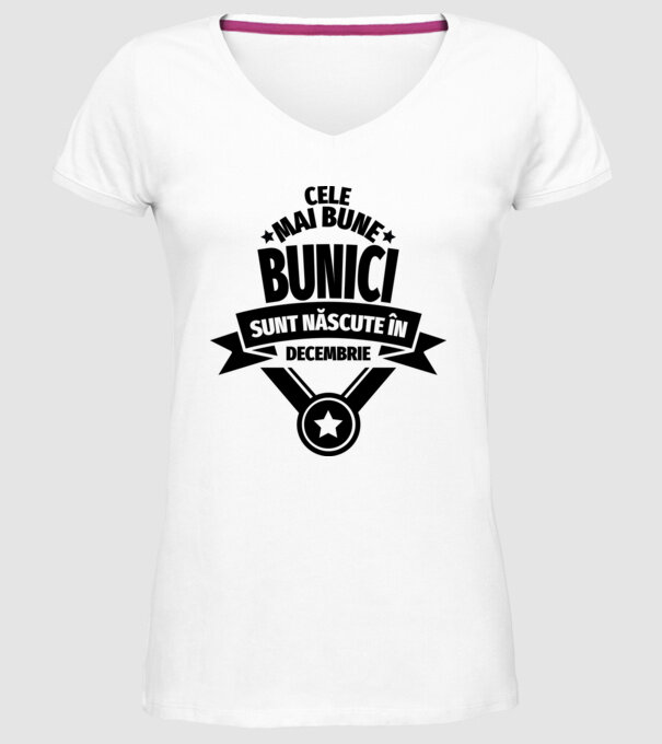 Cele mai bune bunici sunt născute în decembrie. model alb pe tricou