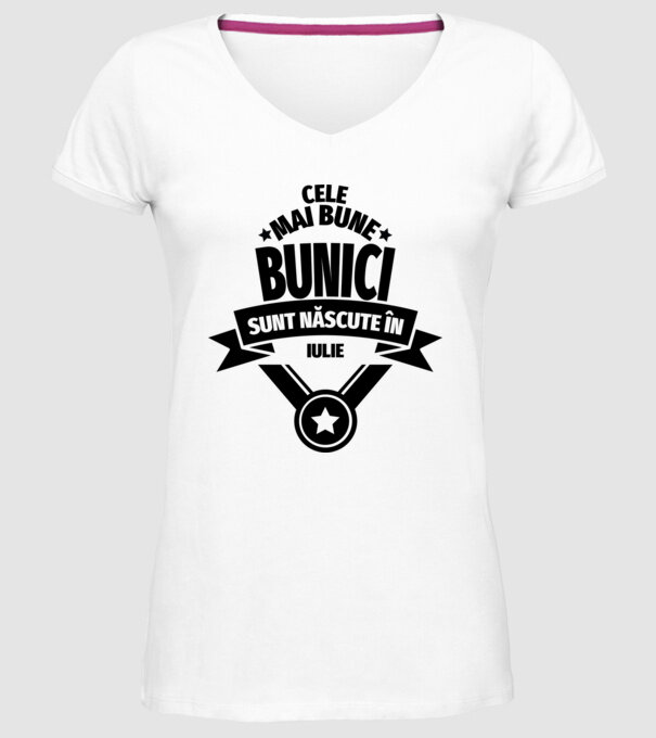 Cele mai bune bunici sunt născute în iulie. model alb pe tricou