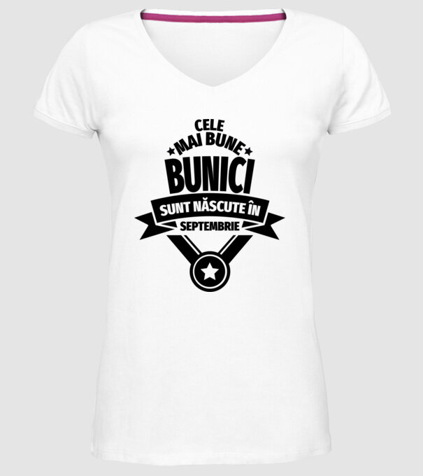 Cele mai bune bunici sunt născute în septembrie. model alb pe tricou
