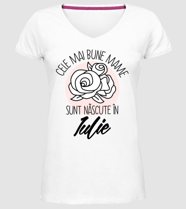 Cele mai bune mame sunt născute în Iulie model alb pe tricou