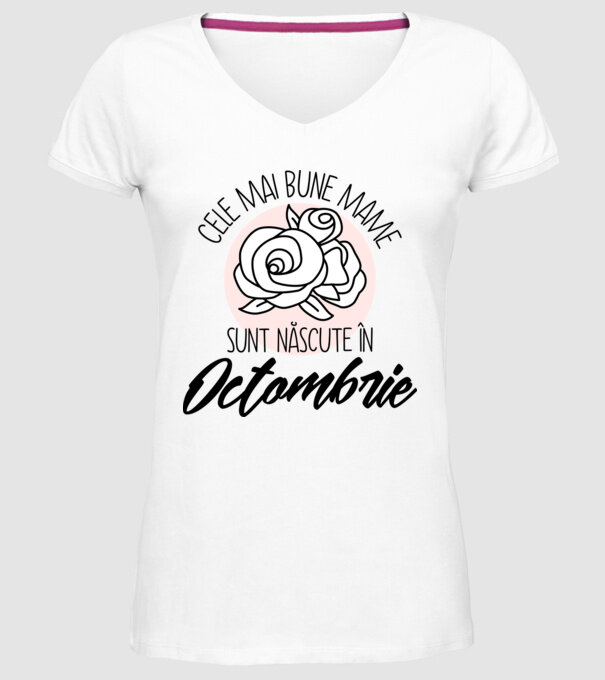 Cele mai bune mame sunt născute Octombrie model alb pe tricou