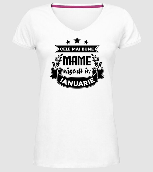 Cele mai bune mame sunt născuți în ianuarie model alb pe tricou