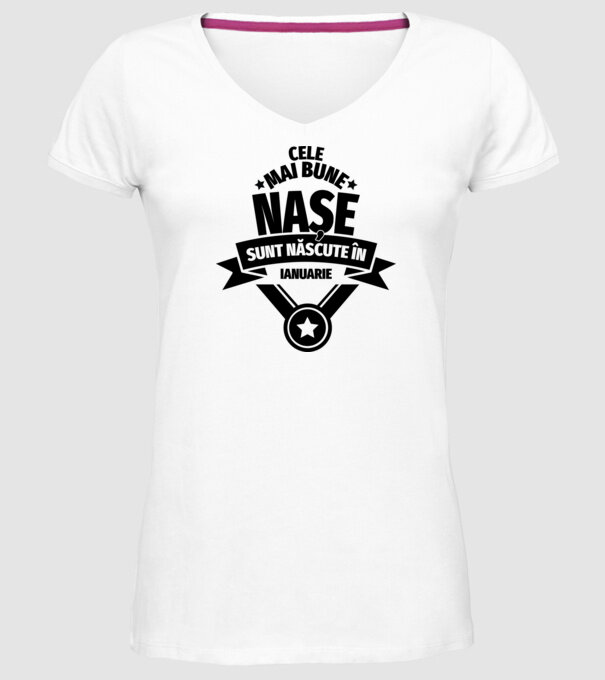 Cele mai bune nașe sunt născute în ianuarie. model alb pe tricou