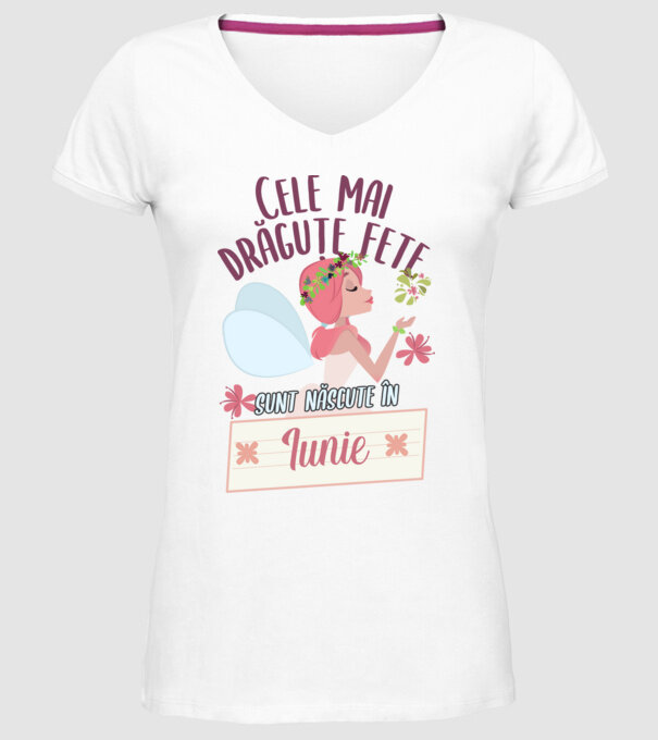 Cele mai drăguțe fete sunt născute în iunie. model alb pe tricou