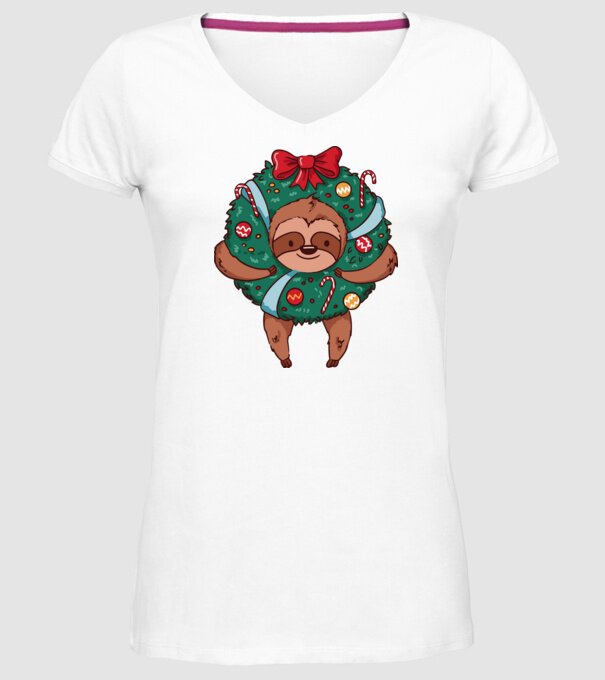 Christmas model alb pe tricou