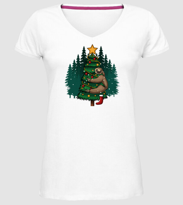 Christmas model alb pe tricou