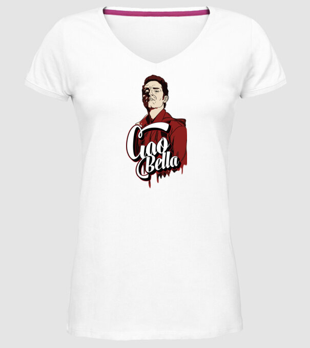 ciao bella berlin model alb pe tricou