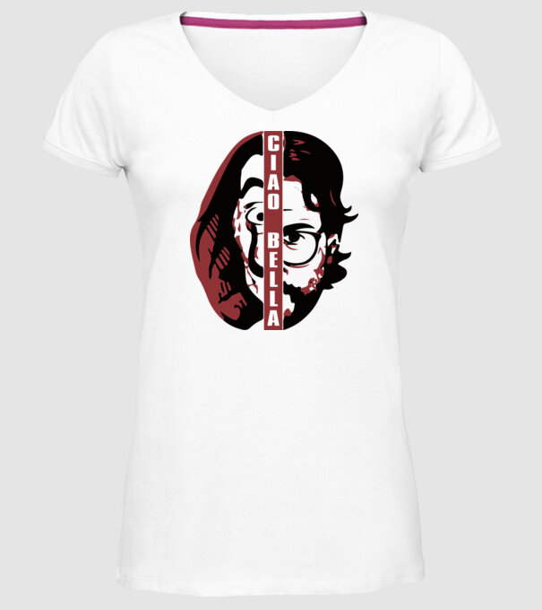 ciao bella professor model alb pe tricou