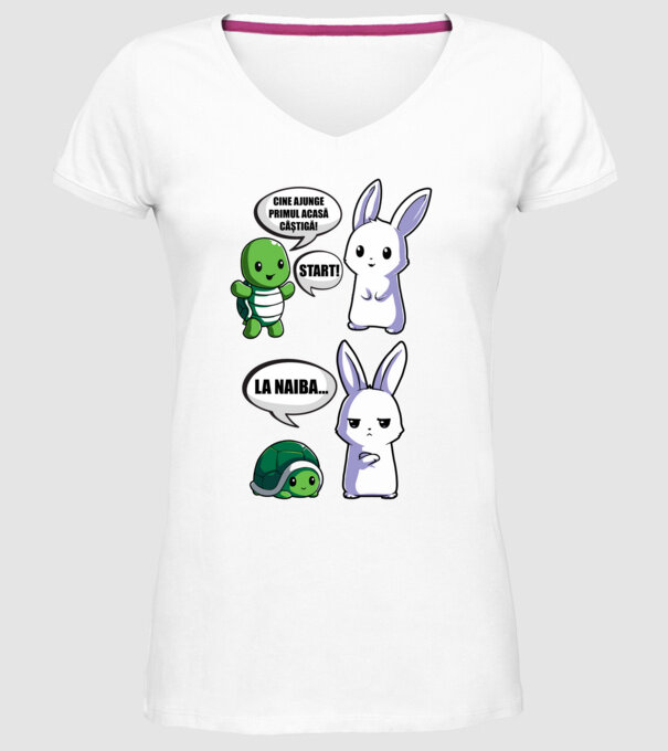 cine ajunge primul acasă câștigă! - start! - la naiba... model alb pe tricou