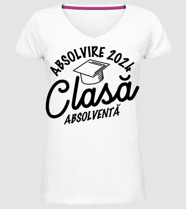 Clasă absolventă model alb pe tricou