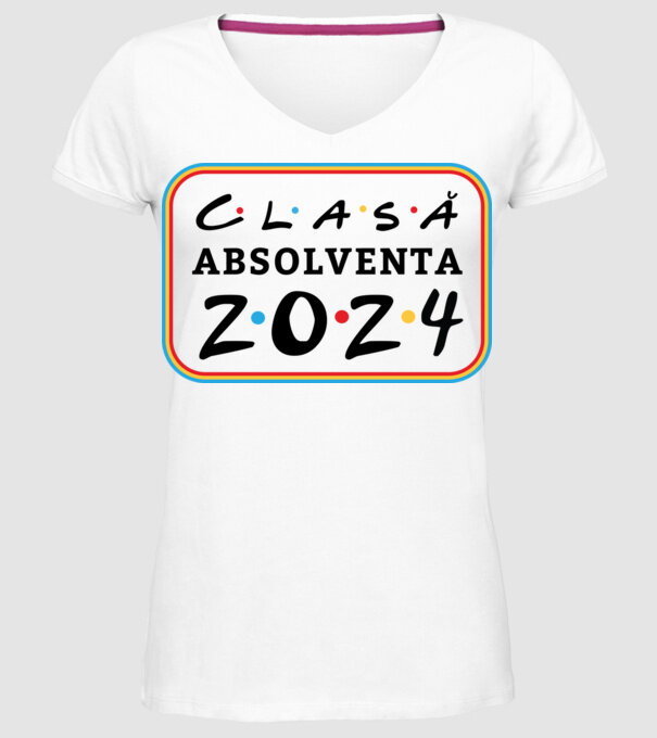 Clasă absolventă friends model alb pe tricou