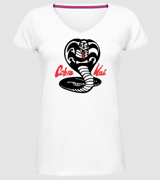 cobra kai classic logo model alb pe tricou
