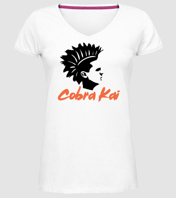cobra kai punk model alb pe tricou