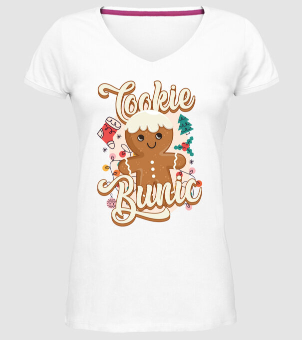 Cookie bunic model alb pe tricou
