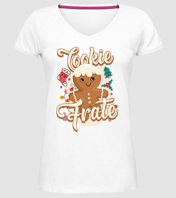 Cookie frate model alb pe tricou