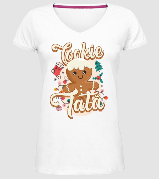 Cookie tată model alb pe tricou