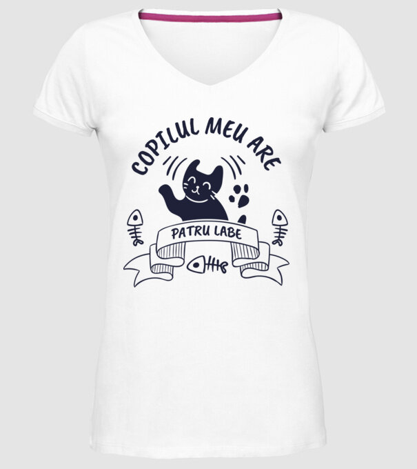 Copilul meu are patru labe model alb pe tricou