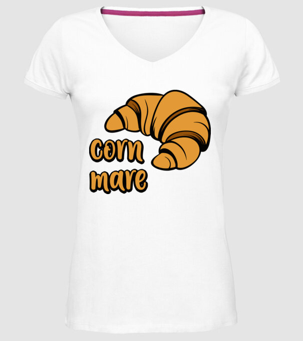 corn mare model alb pe tricou