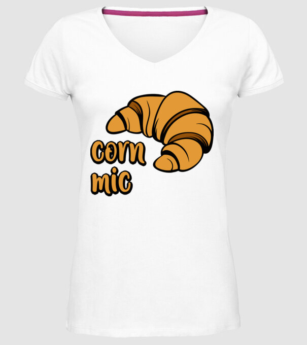 corn mic model alb pe tricou