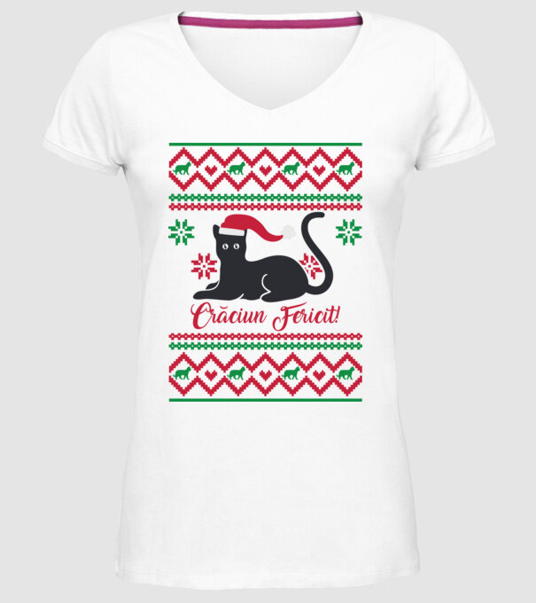 crăciun fericit model alb pe tricou