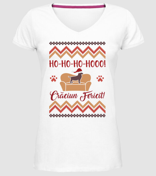 un Crăciun ho-ho-hoo-hoo fericit! model alb pe tricou