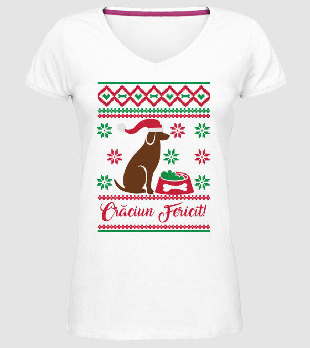 crăciun fericit model alb pe tricou