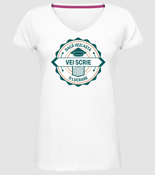 Dacă vezi asta, vei scrie o lucrare model alb pe tricou