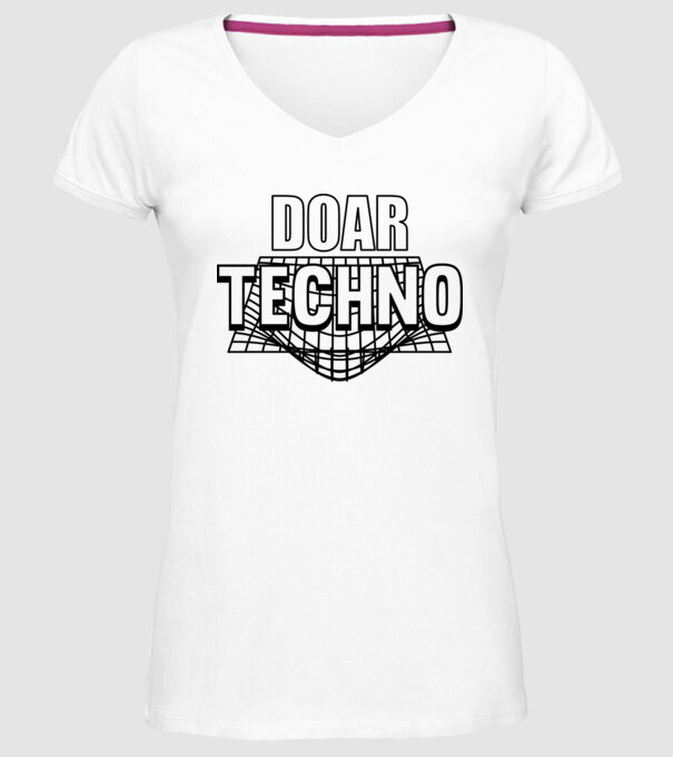 Doar techno model alb pe tricou