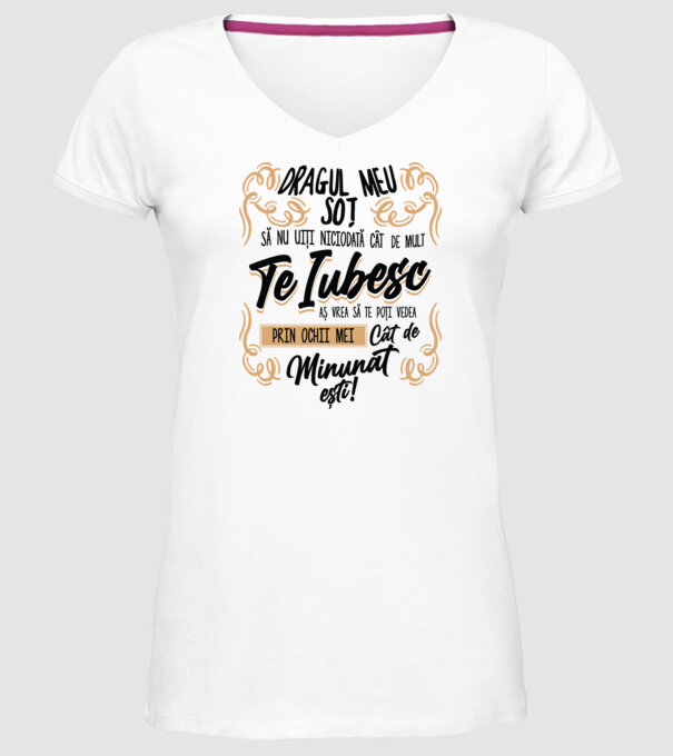 Dragul Mea soț model alb pe tricou